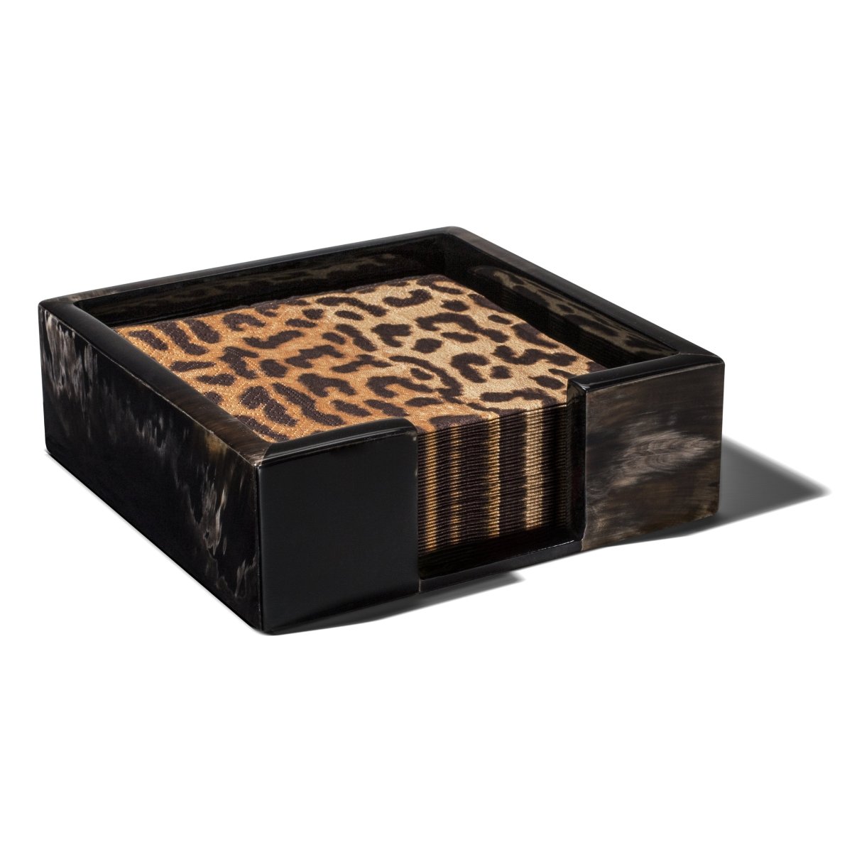 Horn Veneer - Small Napkin Holder 6.5" x 6.5" x 2.3" Horn Veneer - Small at FIG LINENS AND HOME 1