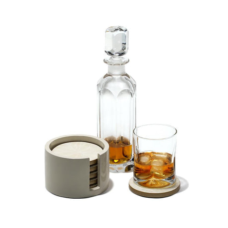 Light Almendro & Gold Coaster Set 4.7" x 4.7" x 3.1" Light Almendro & Gold at FIG LINENS AND HOME 2