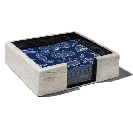 Light Almendro - Large Napkin Holder 8" x 8" x 2.5" Light Almendro - Large at FIG LINENS AND HOME 1