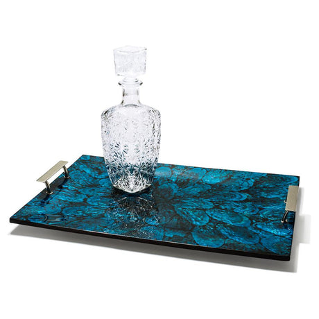 Mother of Pearl - Blue Serving Tray 20.5'' x 14.2'' x 3.3'' Mother of Pearl - Blue at FIG LINENS AND HOME 2