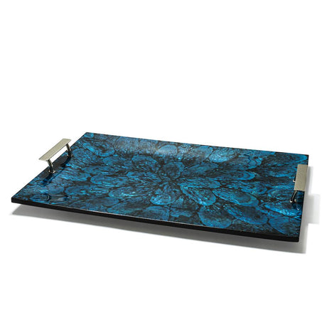 Mother of Pearl - Blue Serving Tray 20.5'' x 14.2'' x 3.3'' Mother of Pearl - Blue at FIG LINENS AND HOME 1