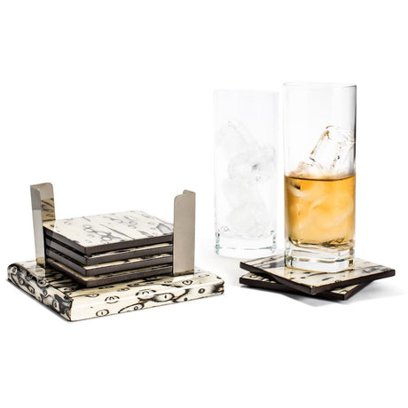 Ojo de Pajaro Coaster Set 5.9'' x 5.9'' x 5.4'' Ojo de Pajaro at FIG LINENS AND HOME 2