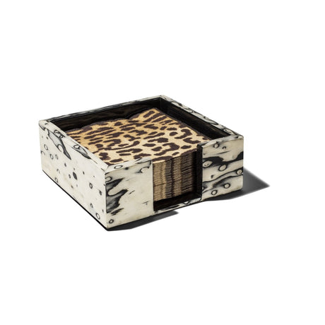 Ojo de Pajaro - Small Napkin Holder 6.5" x 6.5" x 2.3" Ojo de Pajaro - Small at FIG LINENS AND HOME 2