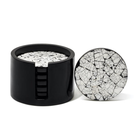 Ostrich Eggshell Coaster Set 4.7" x 4.7" x 3.1" Ostrich Eggshell at FIG LINENS AND HOME 1