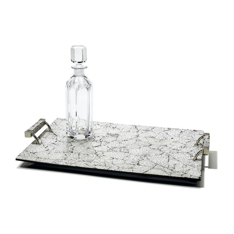 Ostrich Eggshell Serving Tray 20.5'' x 14.2'' x 3.3'' Ostrich Eggshell at FIG LINENS AND HOME 1