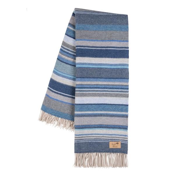 Lands Downunder Milano Blue Lambswool Throw Blanket at Fig Linens
