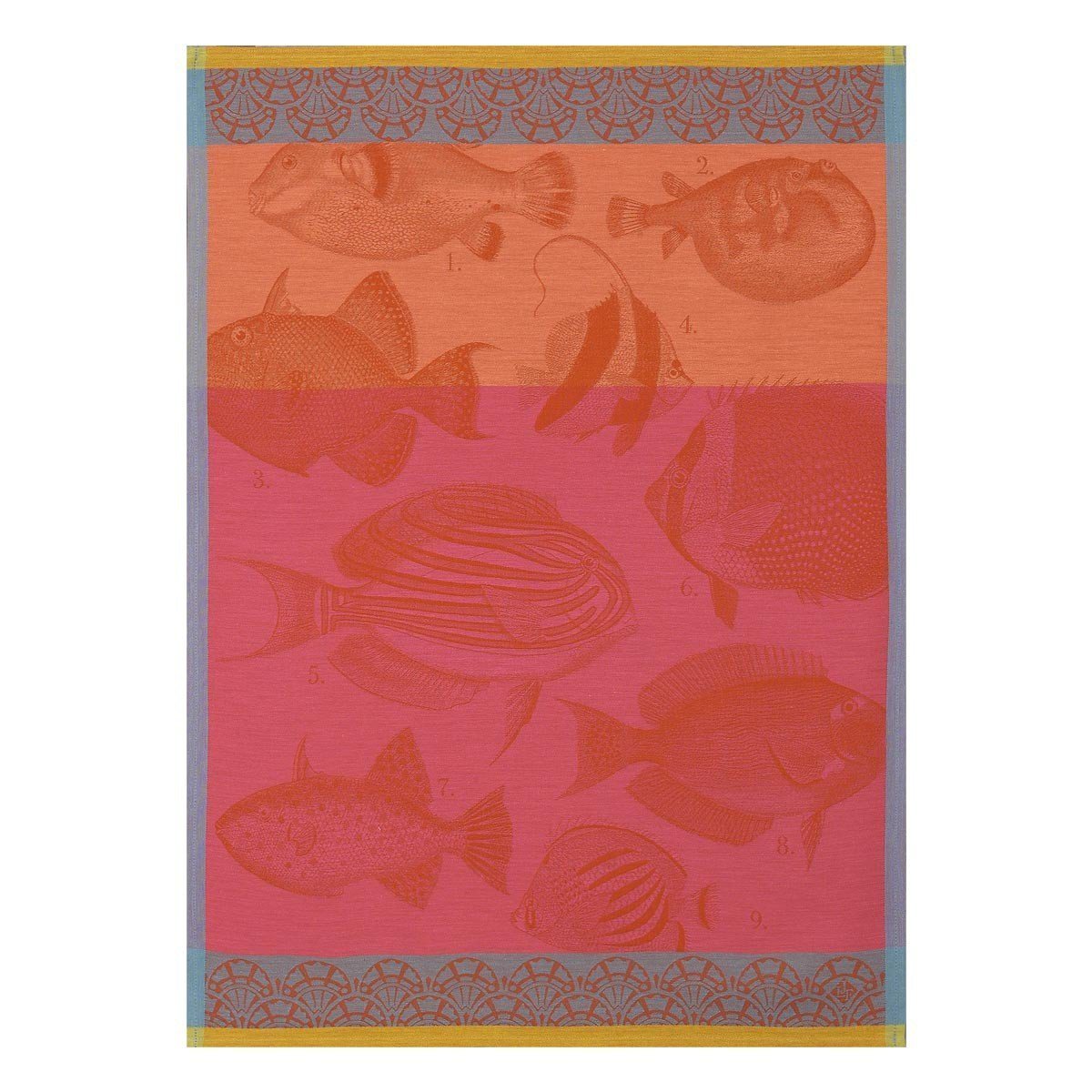 Moorea Coral Tea Towel 4 by Le Jacquard Francais