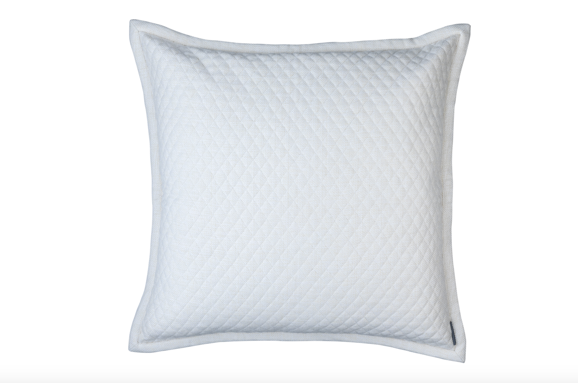 Lili Alessandra Laurie Quilted Ivory Basketweave Euro Pillow