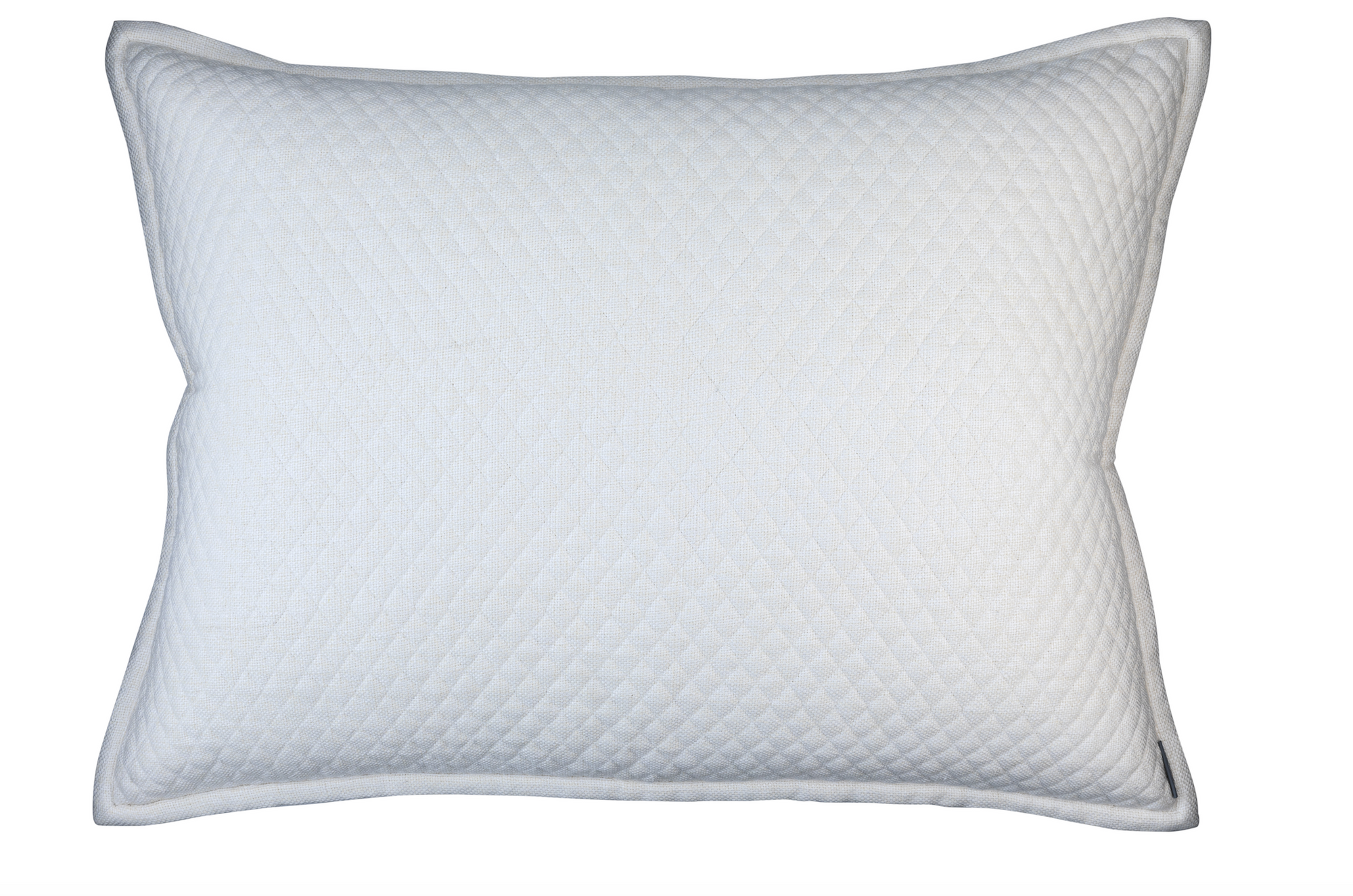 Lili Alessandra Laurie Quilted Ivory Basketweave Luxe Euro Pillow
