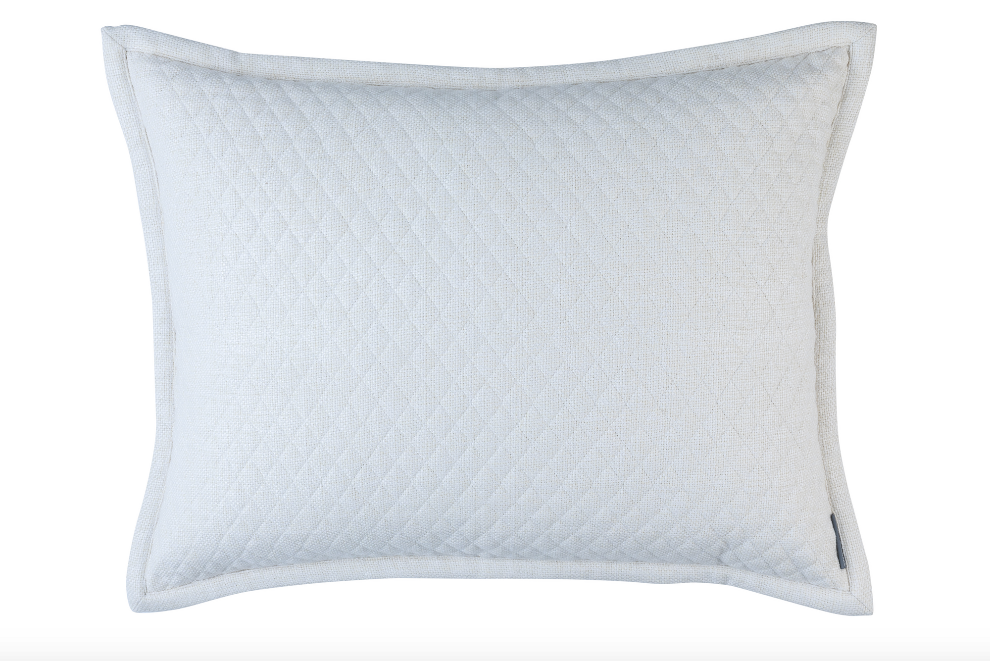 Lili Alessandra Laurie Quilted Ivory Basketweave Standard Pillow