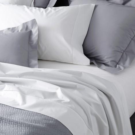 Matouk Luca Hemstitch Duvets & Shams from Matouk - White King Duvet Cover 104x92 at FIG LINENS AND HOME - 1