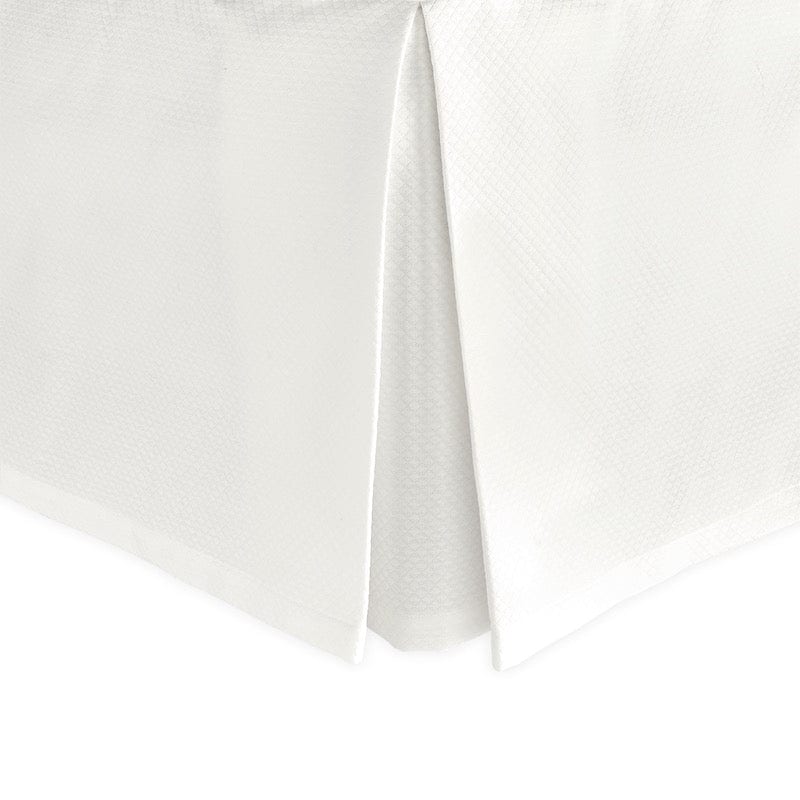 Cream Bed Skirt - Diamond pique bone bedskirt by Matouk Fine Linens at Fig Linens and Home