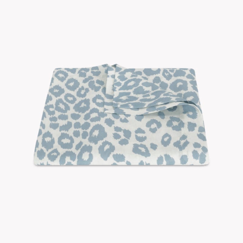 Tablecloths - Iconic Leopard Sky Blue Table Linens by Matouk Schumacher at Fig Linens and Home