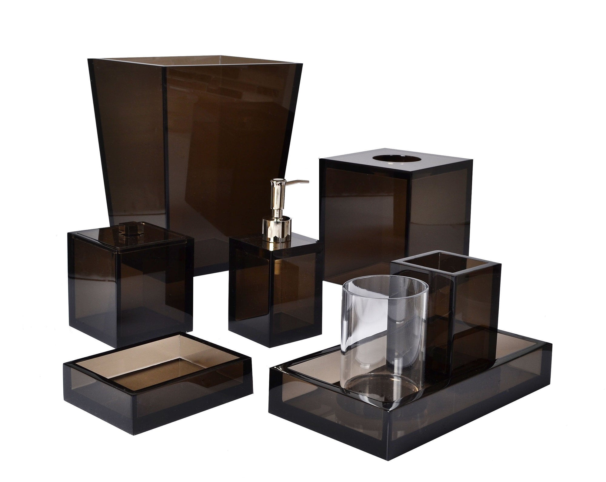 Smoke Ice Lucite Bath Accessories by Mike + Ally | Fig Linens