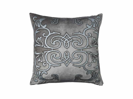 Mozart Square Platinum Pillow by Lili Alessandra | Fig Linens