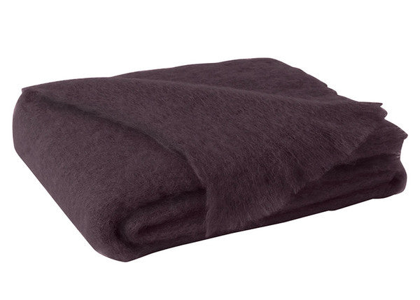 Brushed Mohair Throw Mulberry by Lands Downunder