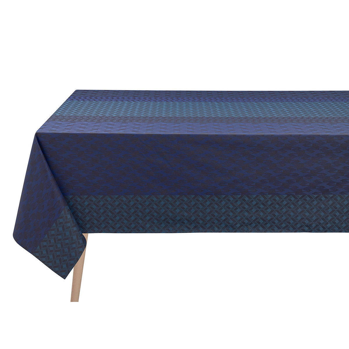 Tablecloths - Caractere Coated Cotton Blue Tablecloth | Le Jacquard Français Table Linens