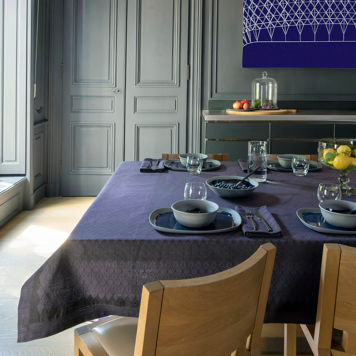 Club Prusse Table Linens by Le Jacquard Francais - Tablecloth, napkins, placemats