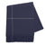 Windowpane Cashmere Throw Navy by Lands Downunder shown draped on riser