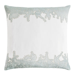 Fig Linens - Sage & White Ferns Velvet Appliqué Pillow by Kevin O'Brien Studio