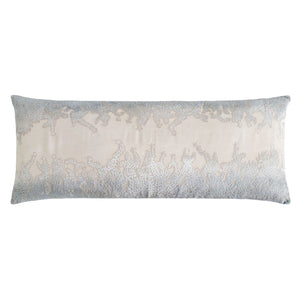 Seaglass Ferns Velvet Appliqué Large Boudoir Pillow by Kevin O'Brien Studio - Fig Linens