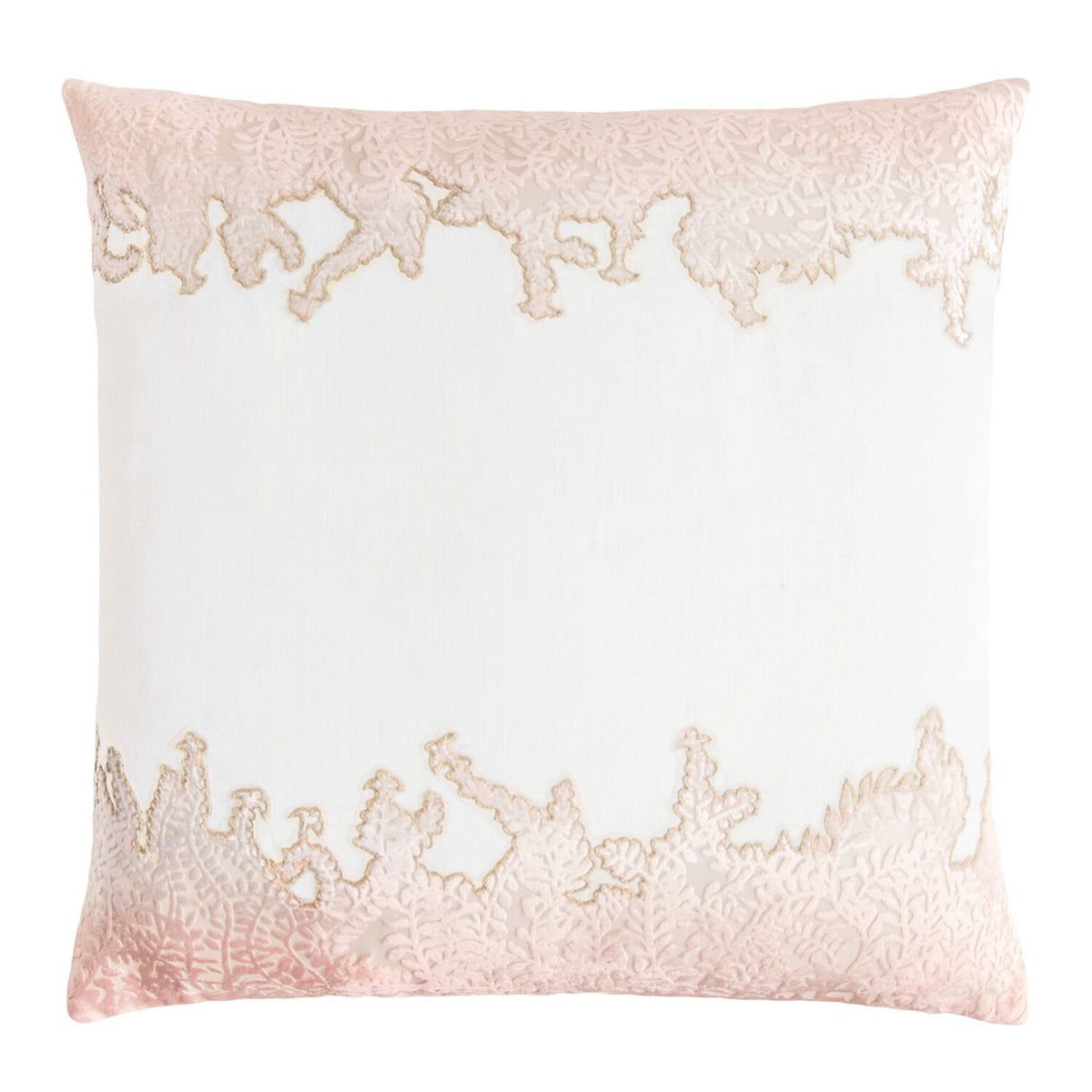 Fig Linens - Blossom Ferns Velvet Appliqué Square Pillow by Kevin O&#39;Brien Studio