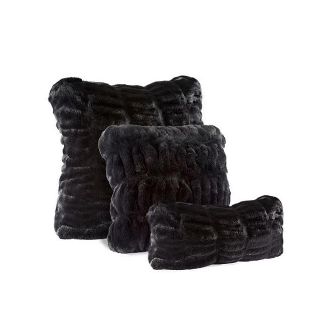 Onyx Mink Faux Fur Pillows by Fabulous Furs | Fig Linens