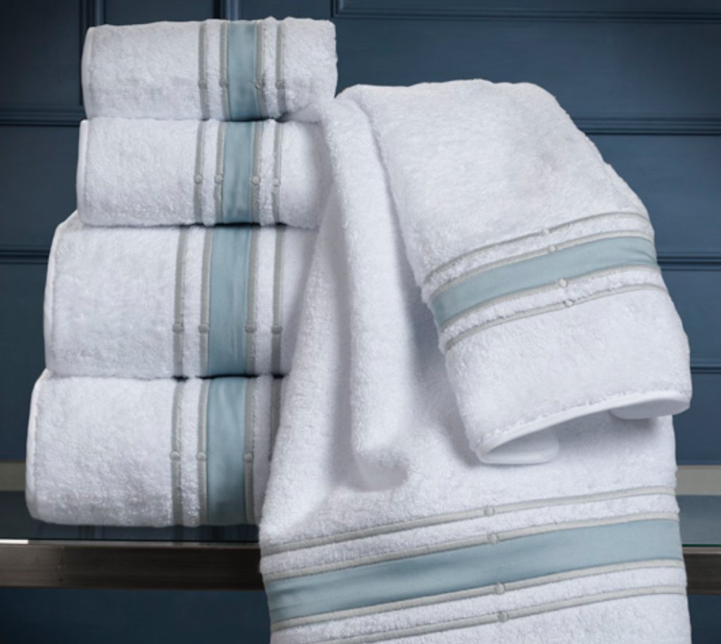 Parallele Embroidered Bath Towels by Dea Linens | Fig Linens and Home