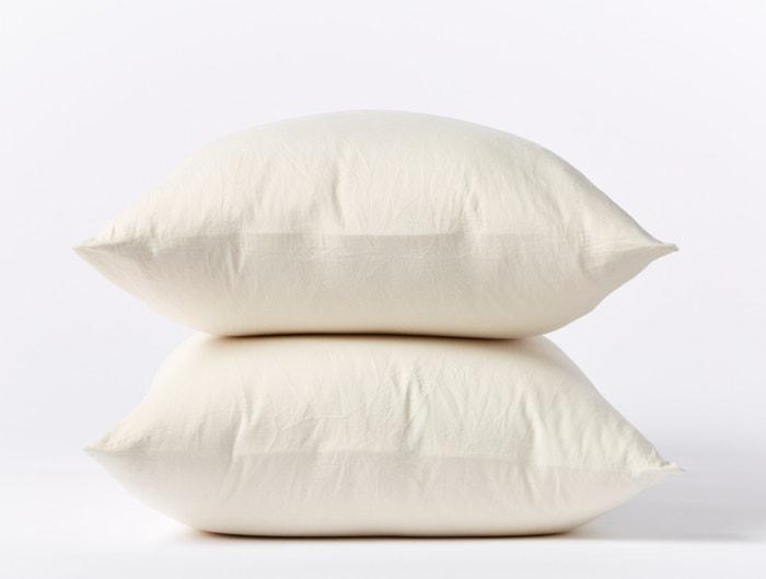 Organic Relaxed Sateen Undyed Pillowcases by Coyuchi | Fig Linens
