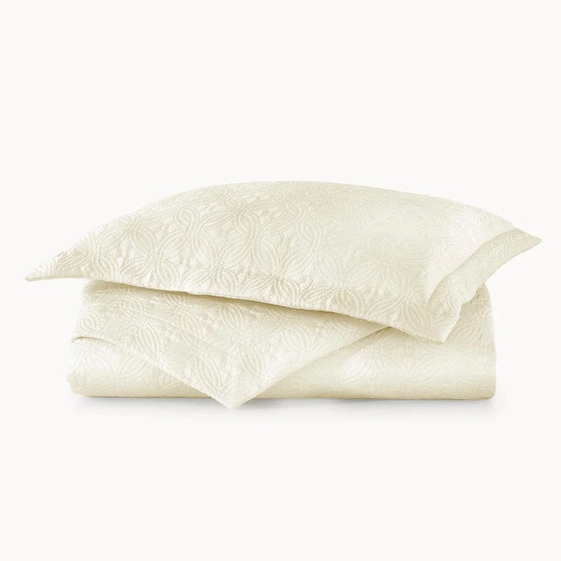 Peacock Alley Lucia Pearl Coverlet shown with Pillow Shams - Fig Linens and Home