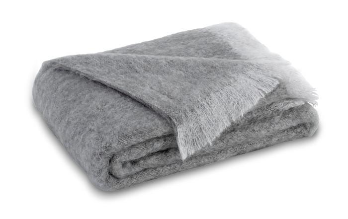 Brushed Mohair Throw Pewter by Lands Downunder