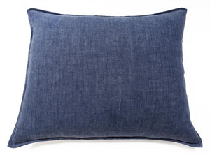 fig linens - pom pom at home - montauk indigo blue big pillow 