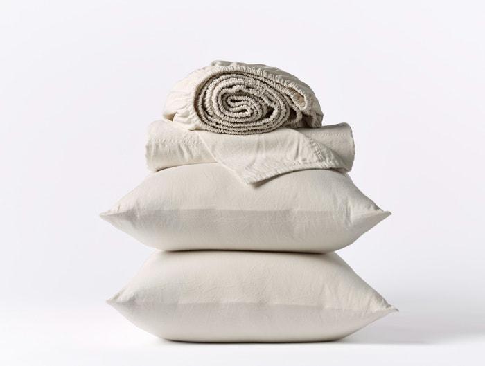 Organic Relaxed Sateen Pale Gray Sheet Sets by Coyuchi | Fig Linens