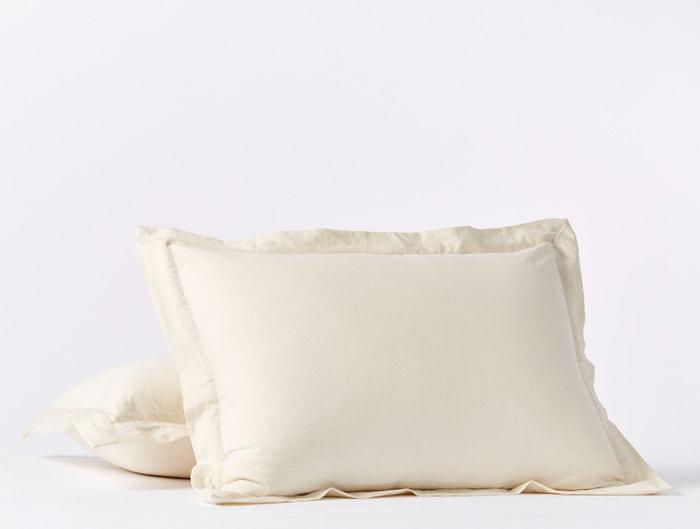 Fig Linens - Organic Relaxed Sateen Undyed Bedding by Coyuchi - Sham