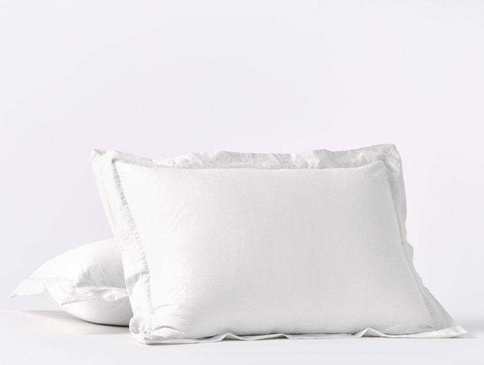 Fig Linens - Organic Relaxed Sateen Alpine White Bedding by Coyuchi - Sham 
