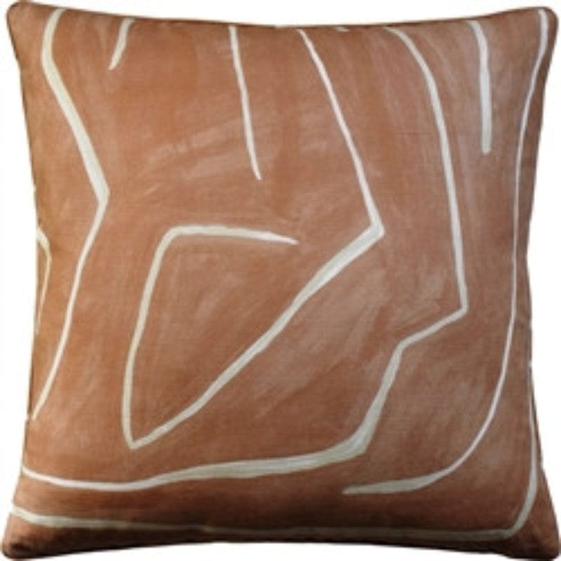 Grafitto Salmon/Cream Pillow by Ryan Studio