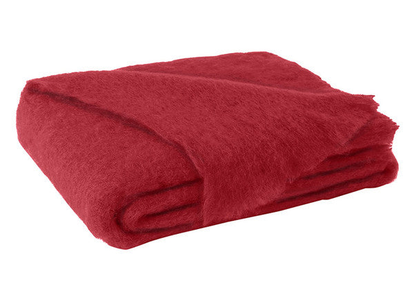 Brushed Mohair Throw Scarlet by Lands Downunder