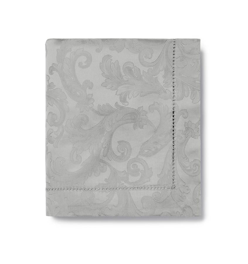 Sferra Acanthus Table Linens - elegant Silver Gray Tablecloths at Fig Linens and Home