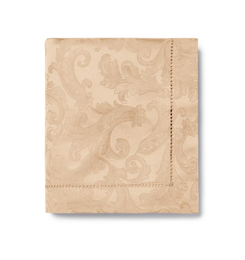 Sferra Acanthus Table Linens - elegant Parchment Tan Tablecloths at Fig Linens and Home