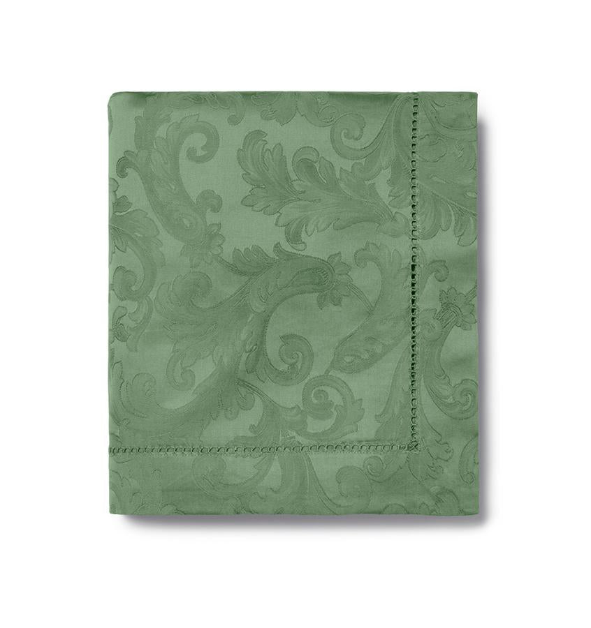 Sferra Acanthus Table Linens - elegant Sage Green Tablecloths at Fig Linens and Home
