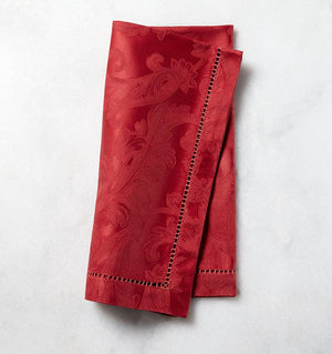 Red Napkins - Acanthus Table Linen by Sferra at Fig Linens and Home