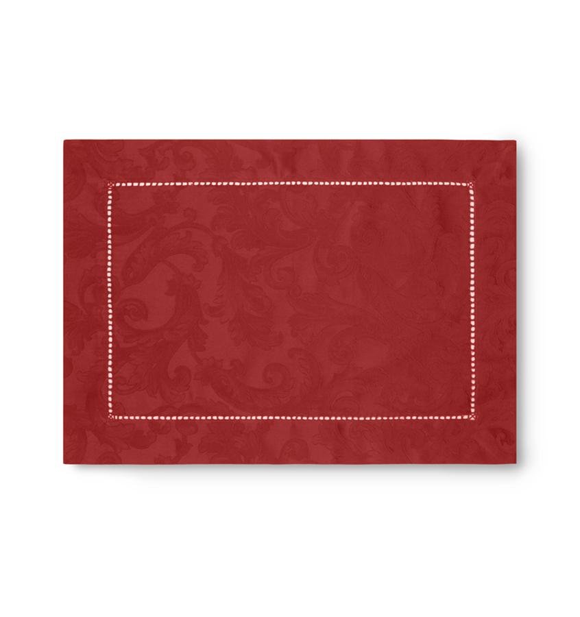 Red Placemats - Acanthus Table Linen by Sferra at Fig Linens and Home
