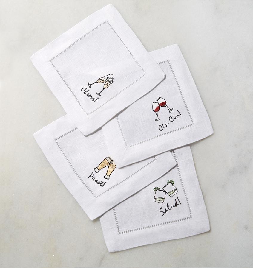 Cheers Cocktail Napkins by Sferra Fig Linens