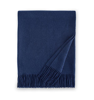 Sferra Dorsey Midnight Blue cashmere throw blanket |  Sferra Fine Linens at Fig Linens and Home