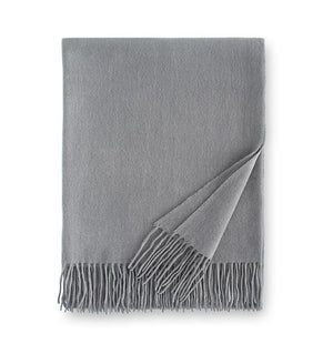 Sferra Dorsey Silver cashmere throw blanket |  Sferra Fine Linens at Fig Linens and Home