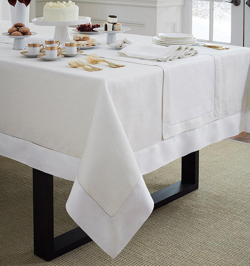 Sferra Table Linen Reece Tablecloth Fig Linens