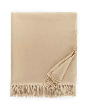 Sferra Dorsey Almond cashmere throw blanket |  Sferra Fine Linens at Fig Linens and Home