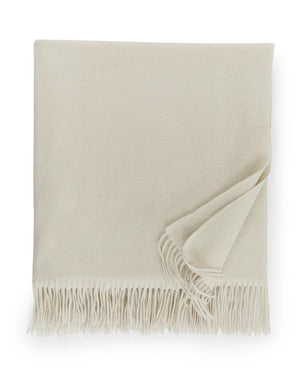 Sferra Dorsey Ivory cashmere throw blanket |  Sferra Fine Linens at Fig Linens and Home