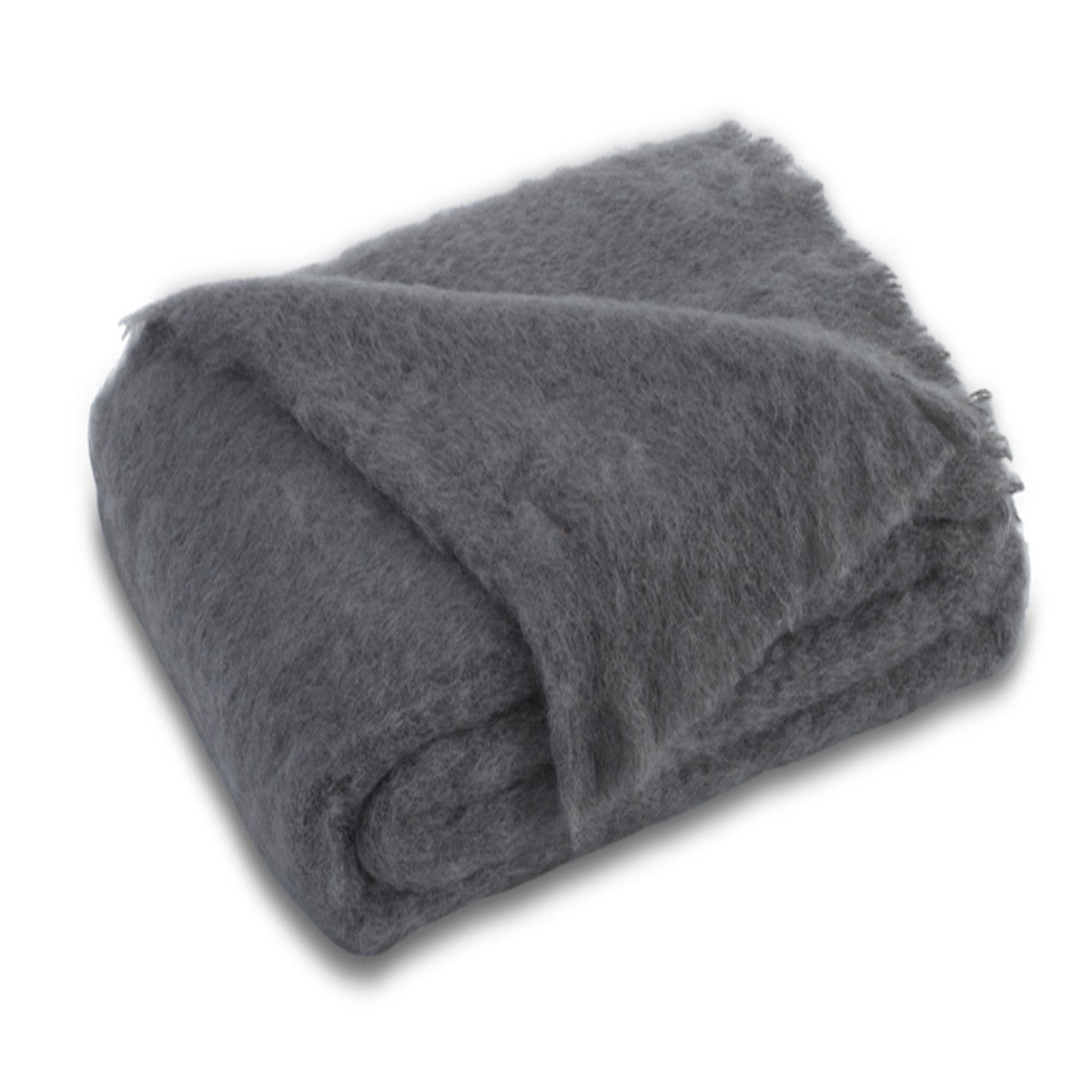 Brushed Mohair Throw Slate by Lands Downunder