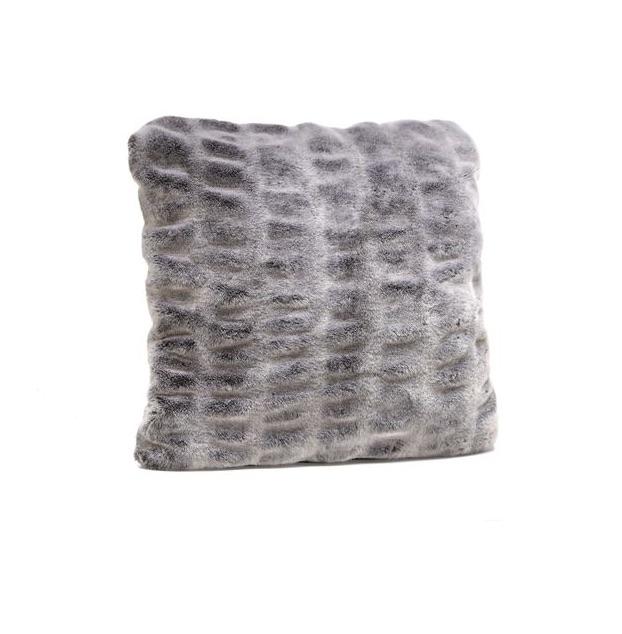 Square Glacier Grey Mink Faux Fur Pillows by Fabulous Furs | Fig Linens